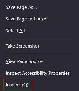 Select the Inspect tab