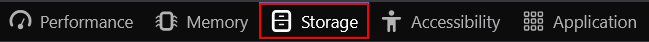 Select the Storage tab