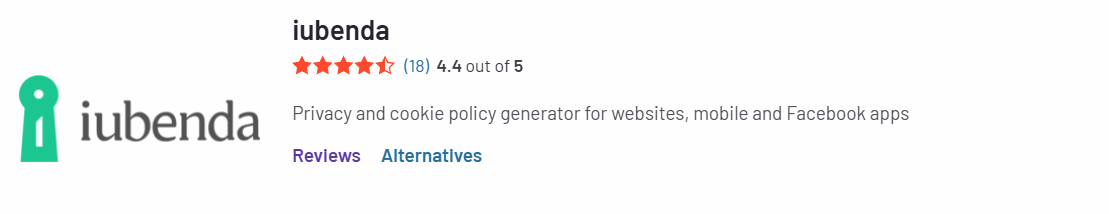 Iubenda review by users on G2.