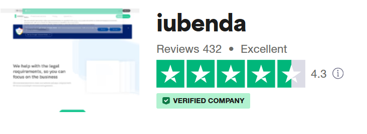 Iubenda review by users on Trustpilot.