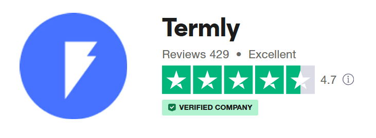 Termly user review on Trustpilot.