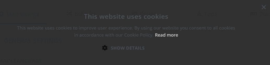 Notice-only cookie banner