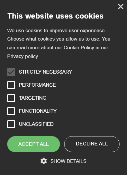 tracking cookie banner
