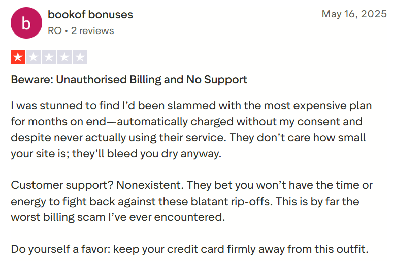 Customer review of Usercentrics on Trustpilot.