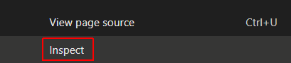 Right-click anywhere on the page and select Inspect.